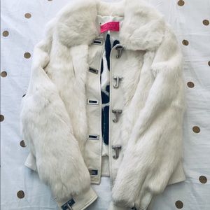 Juicy Couture White Rabbit Fur Jacket